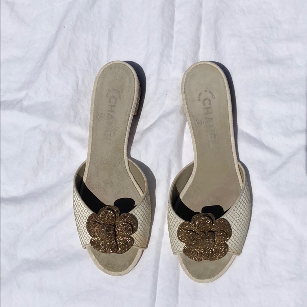 Chanel slip on sandal